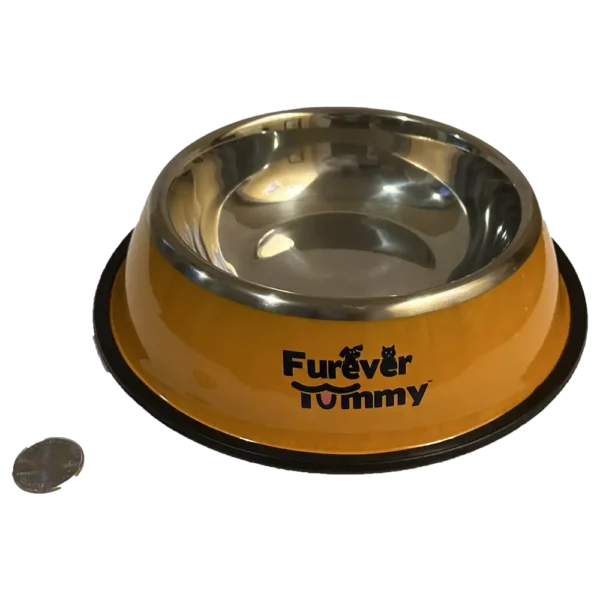 Furever Tummy Stainless Steel Dog Food Food Water Bowl Orange